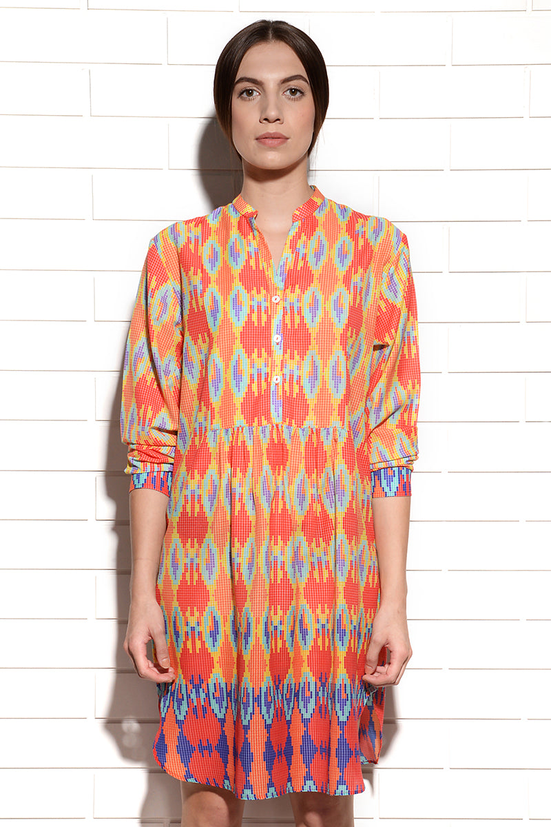 Coral ombre pleated tunic