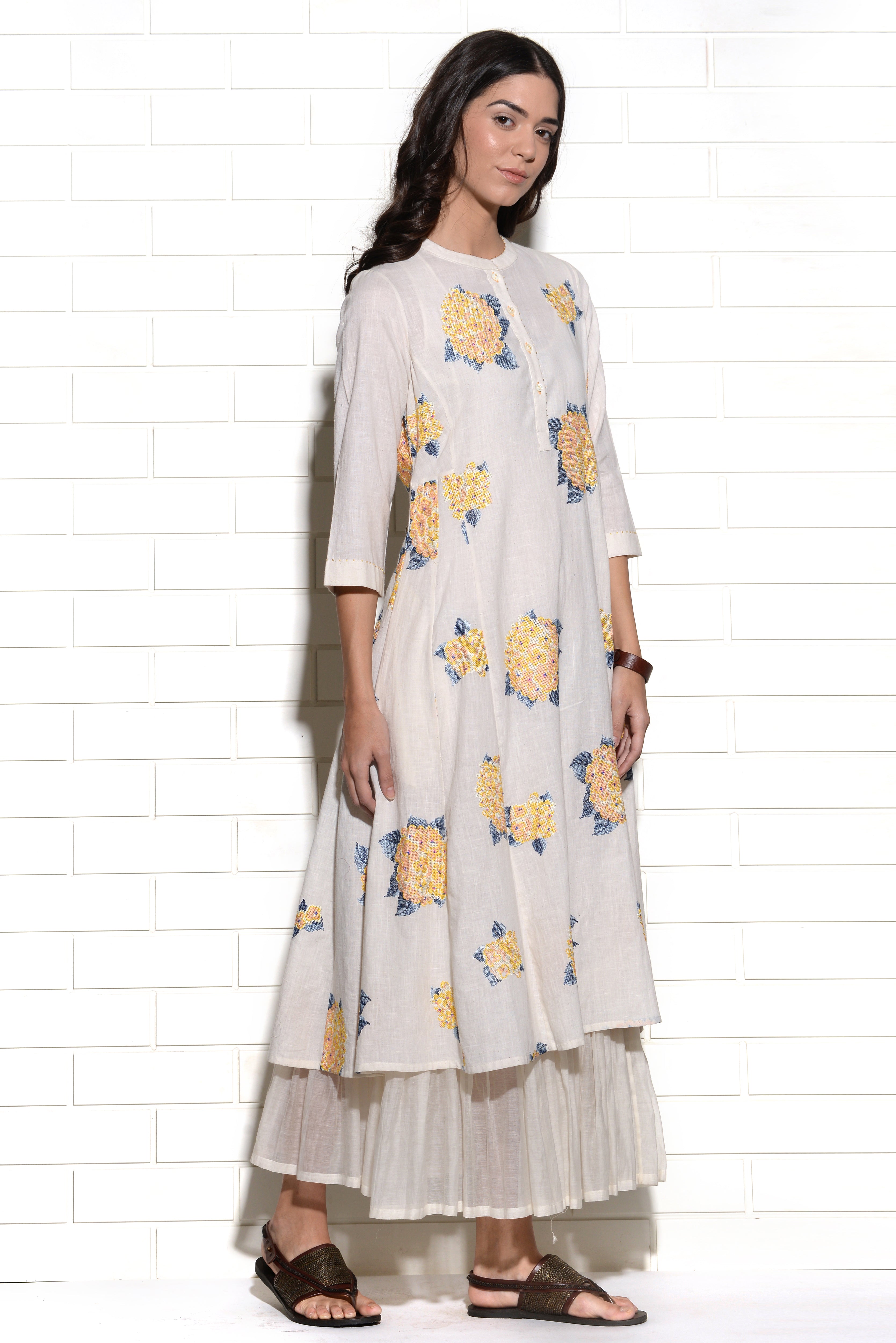 Tuscan sun hydrangea tunic dress