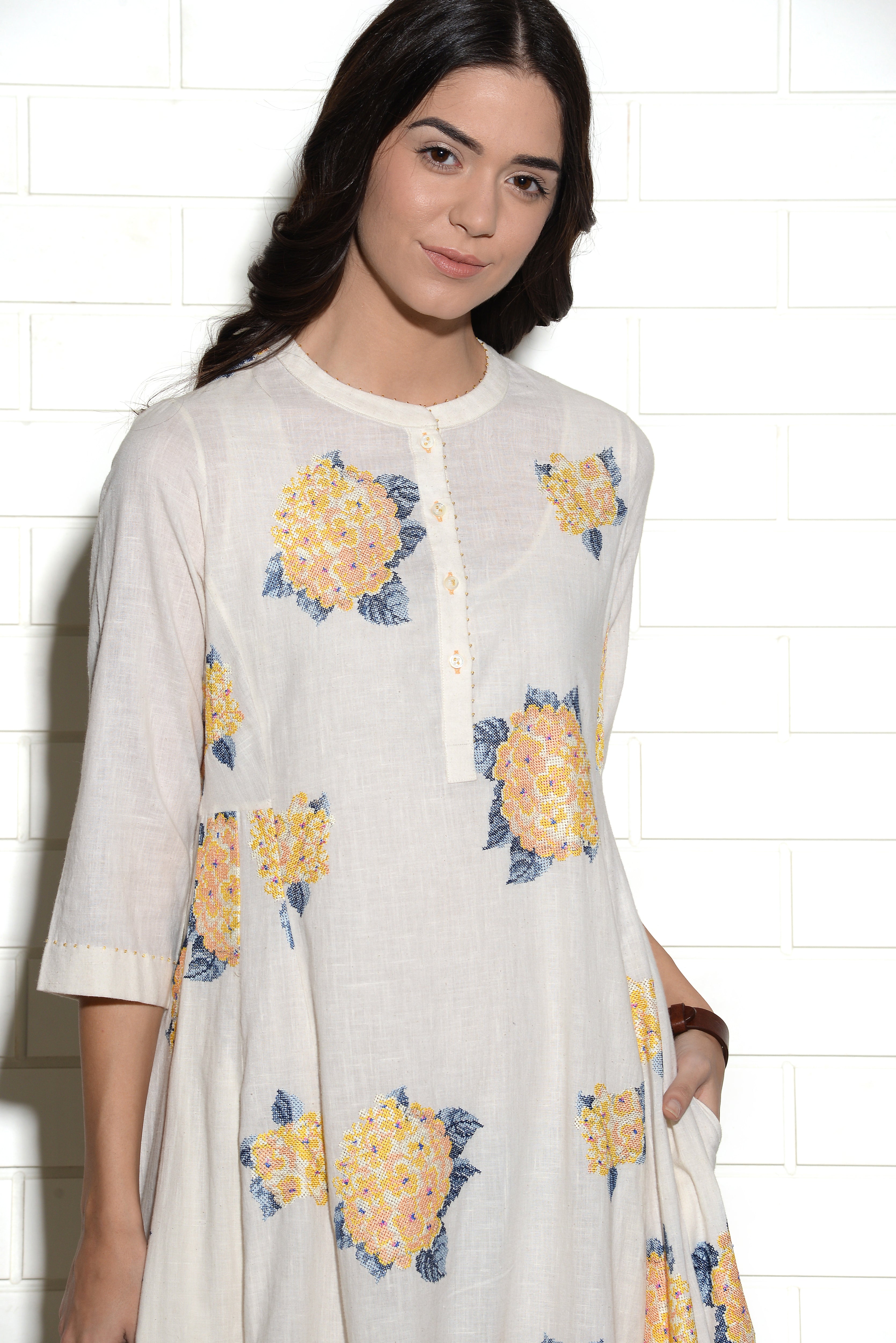Tuscan sun hydrangea tunic dress