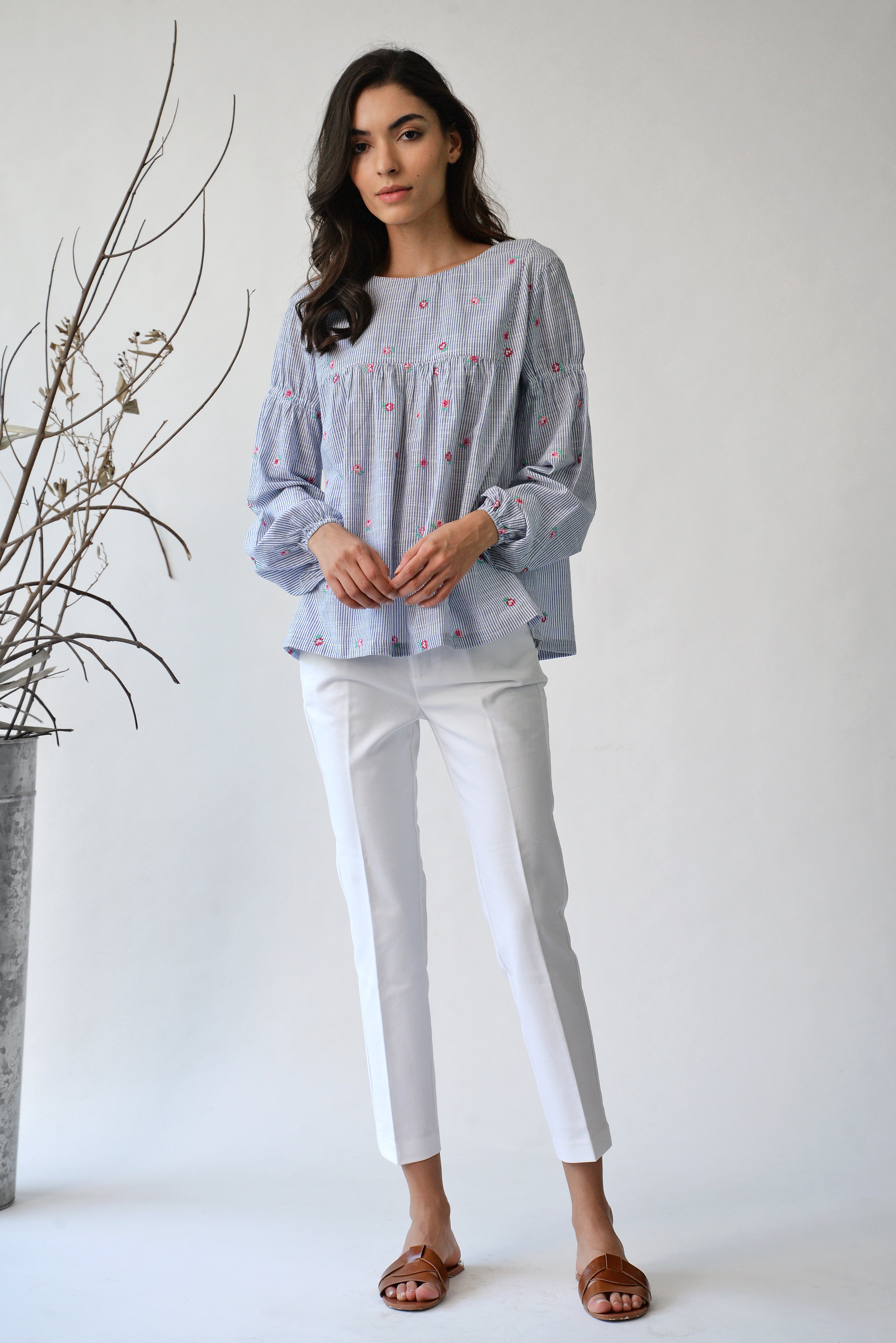 Floribunda Rose Peasant Top