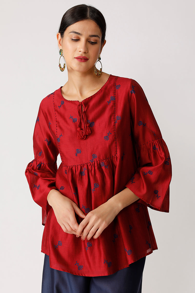 Triffis Embroidered Peasant Top
