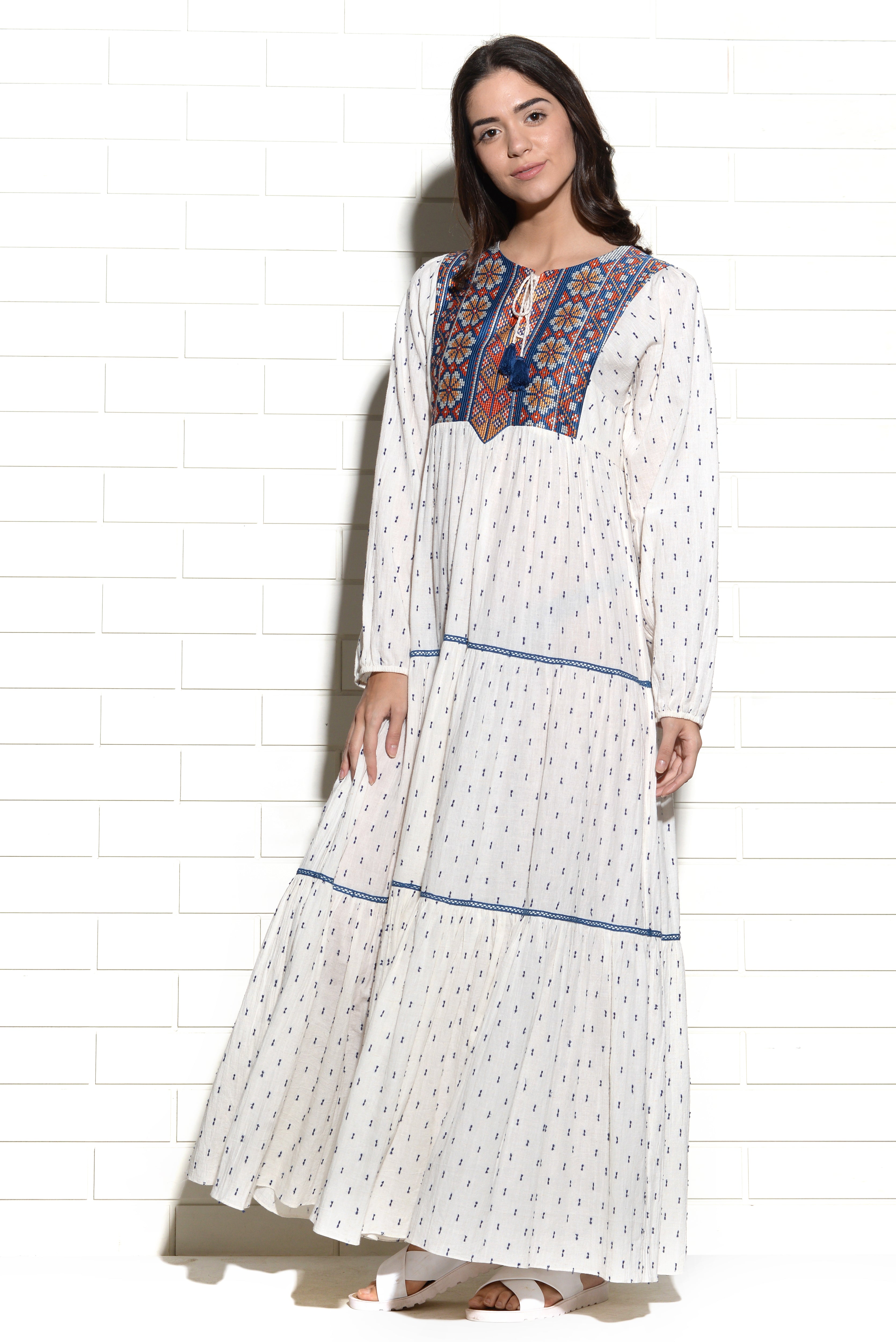 Kaladungar thread embroidery maxi Dress
