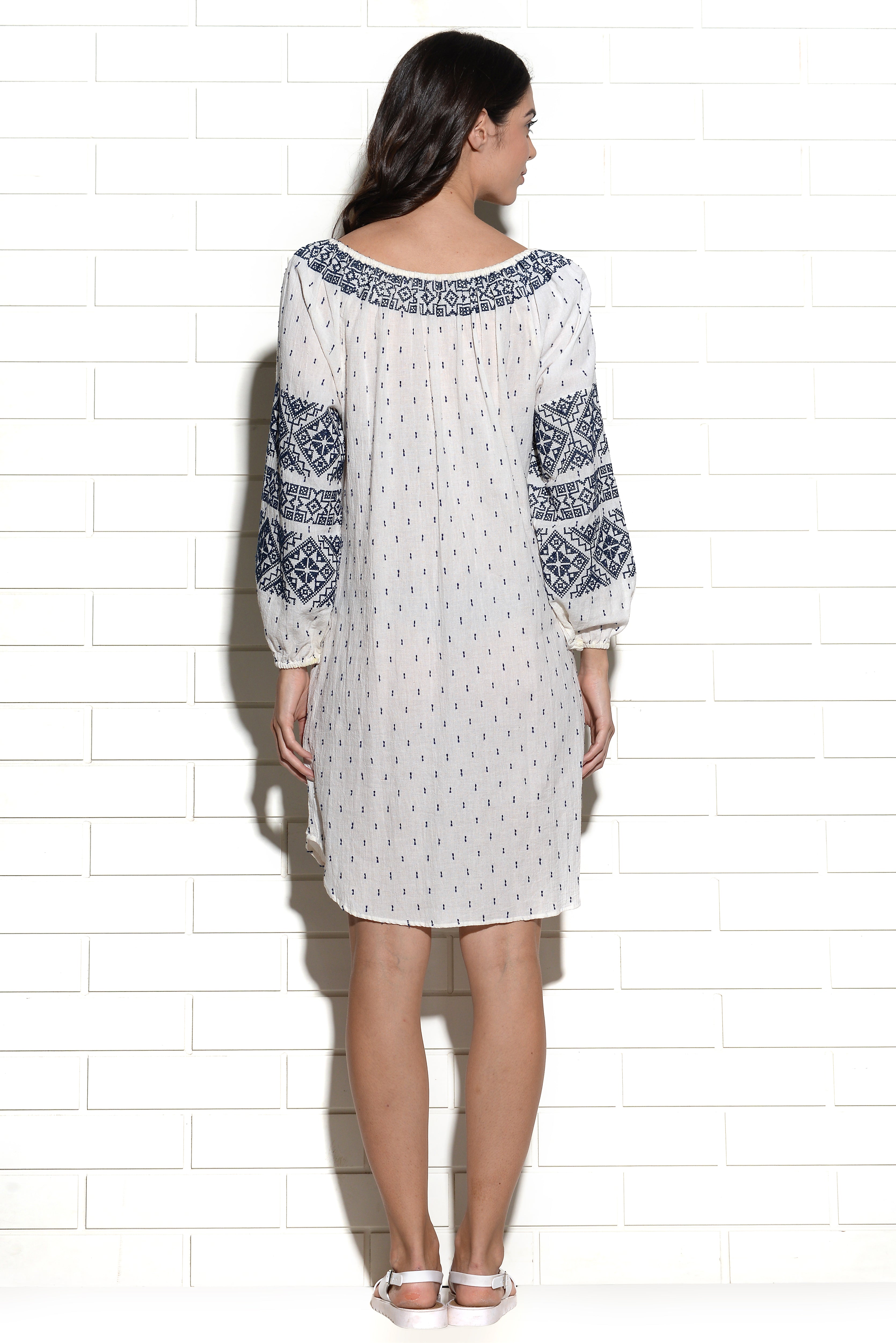 Anjar cross stitch embroidered tunic Dress
