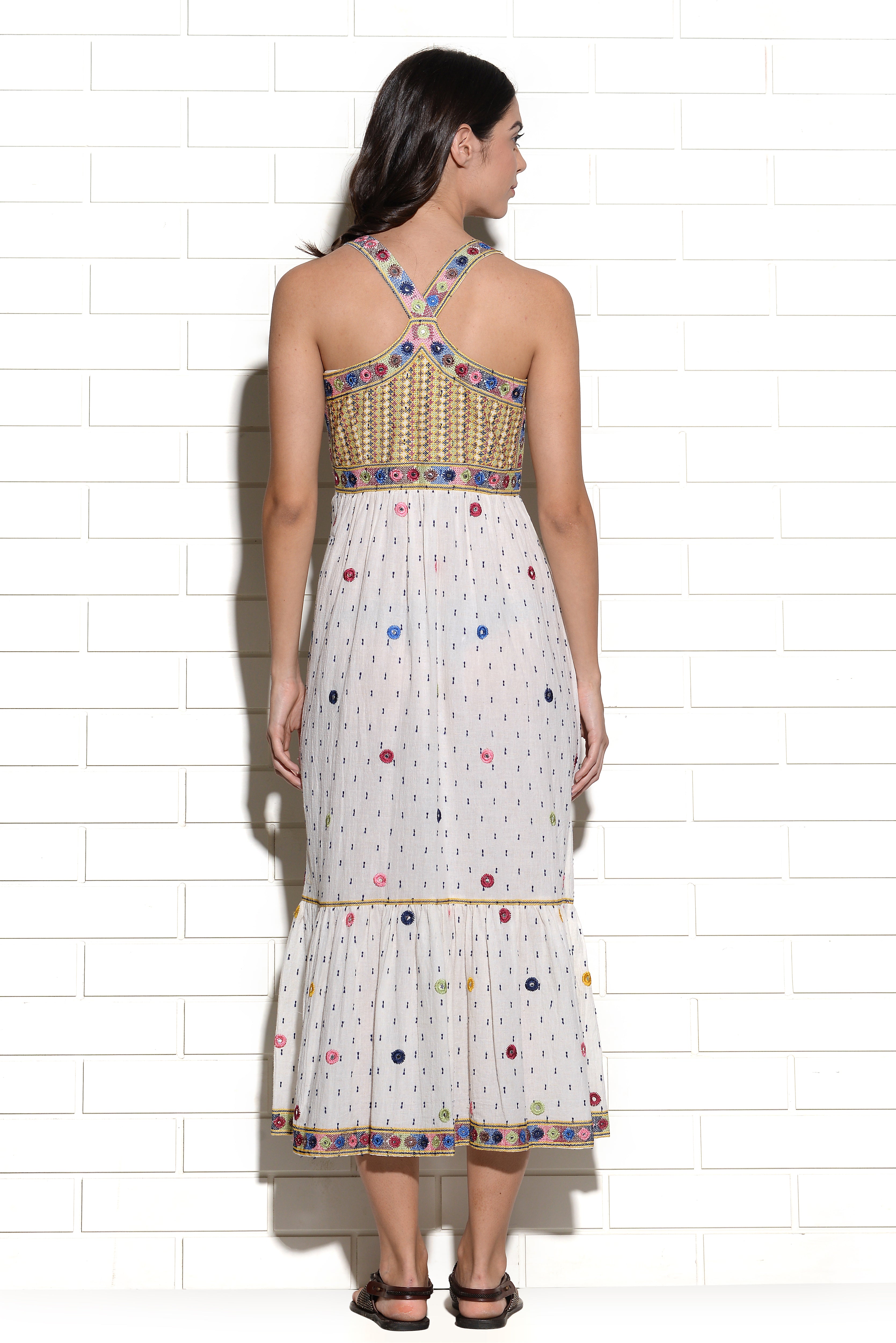 Chinkara embroidered mirrorwork bodice Dress