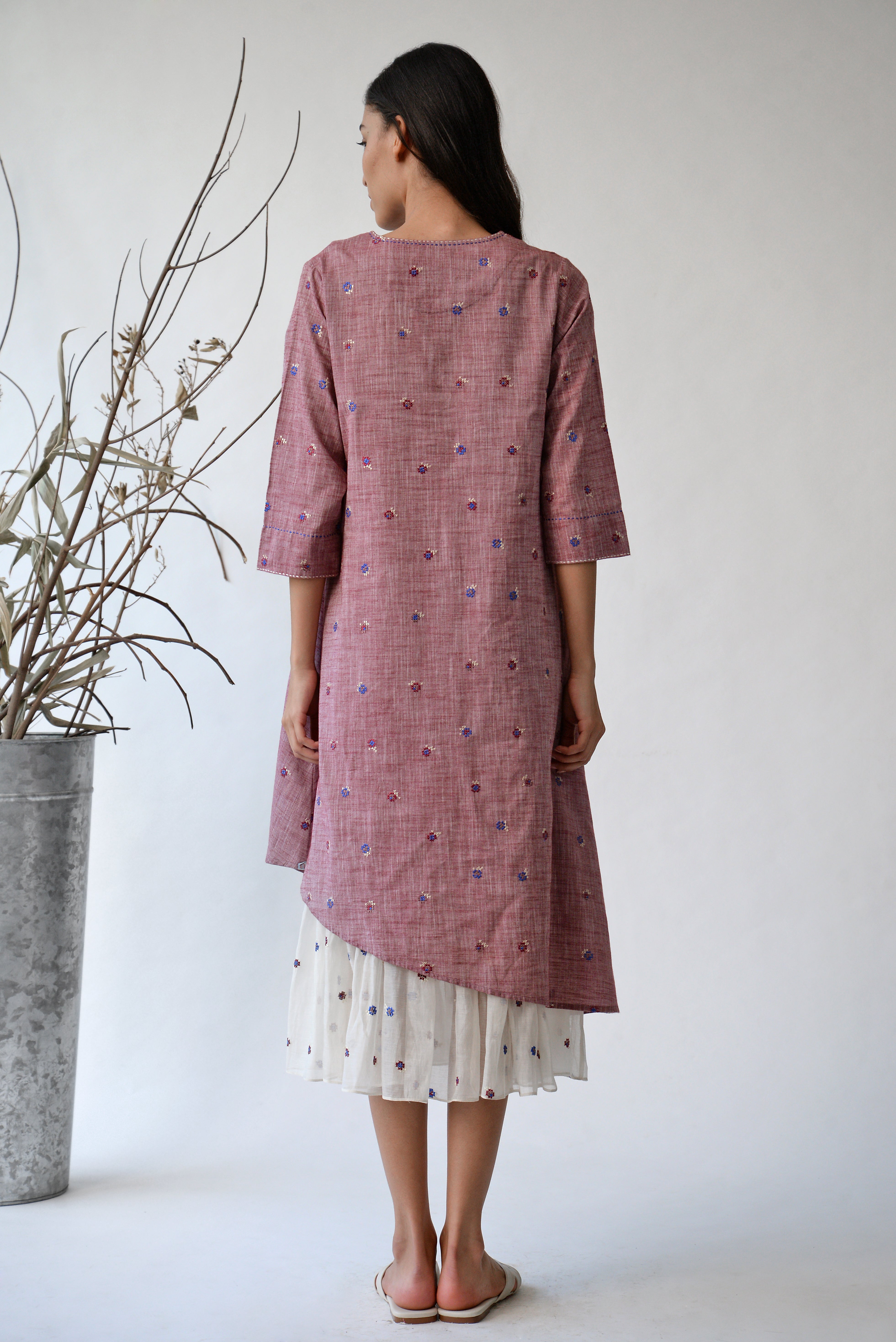 Albertine Rose Asymmetric Kurta