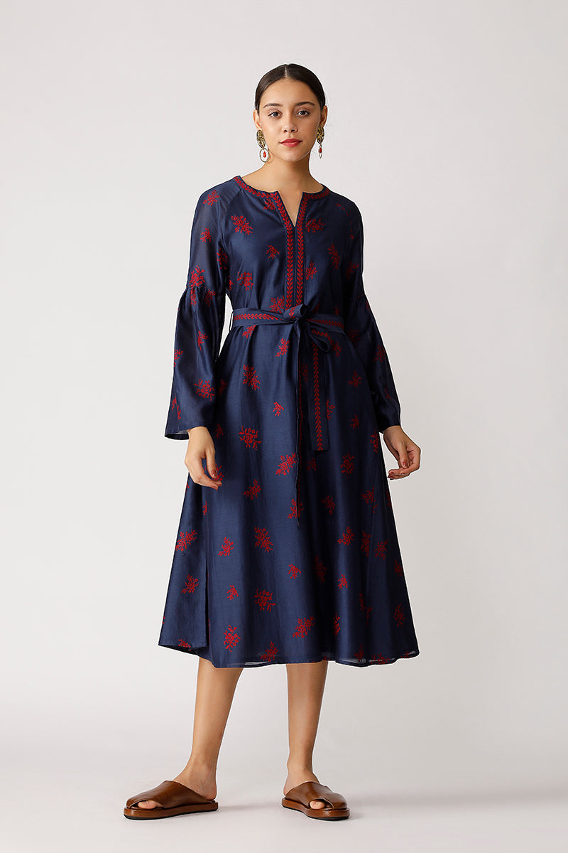 Jonah Belted Embroidered Dress