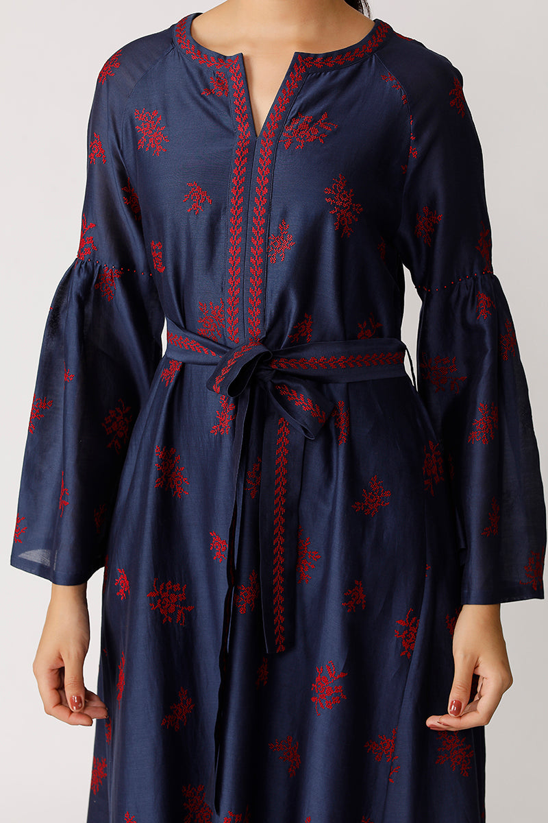Jonah Belted Embroidered Dress