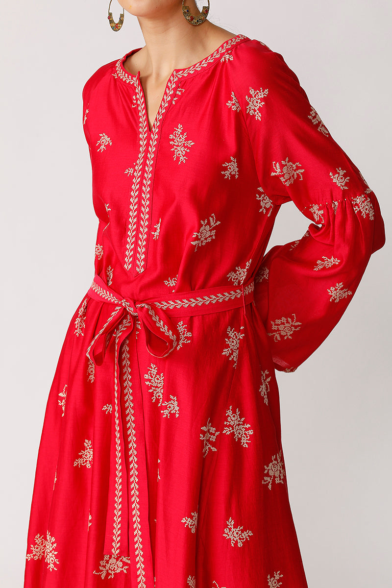 Jonah Belted Embroidered Dress