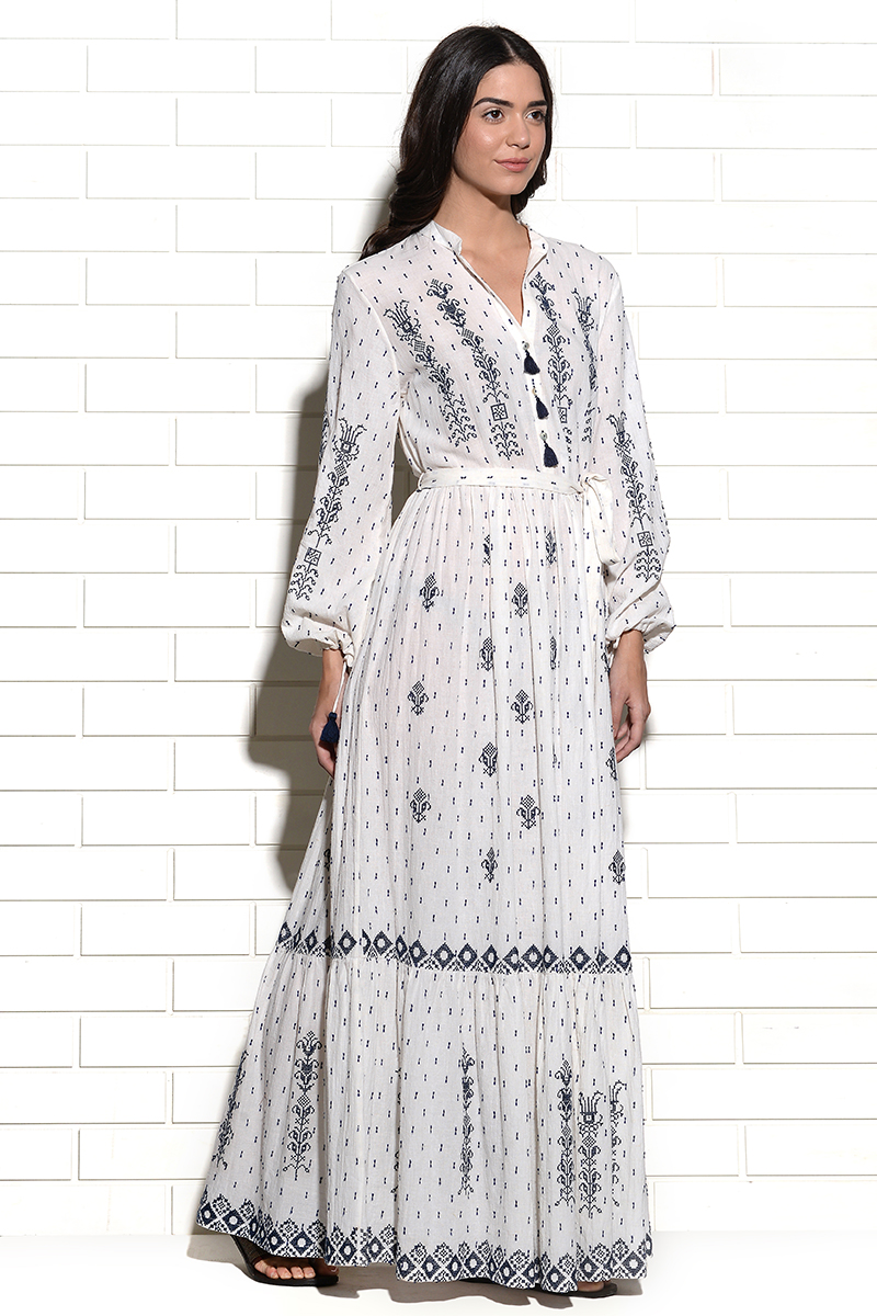 Sumrasar cross stitch embroidery maxi Dress