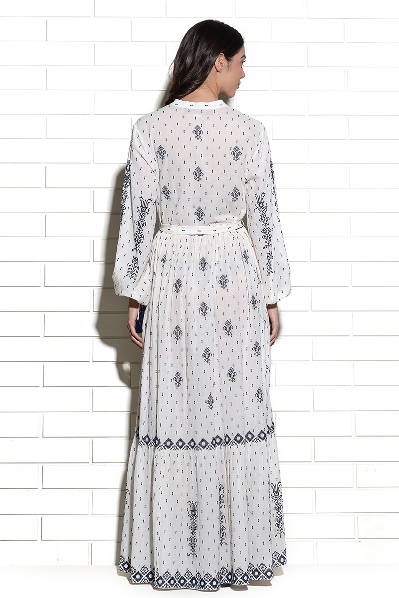 Sumrasar cross stitch embroidery maxi Dress