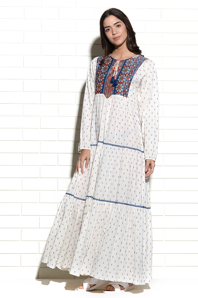 Kaladungar thread embroidery maxi Dress