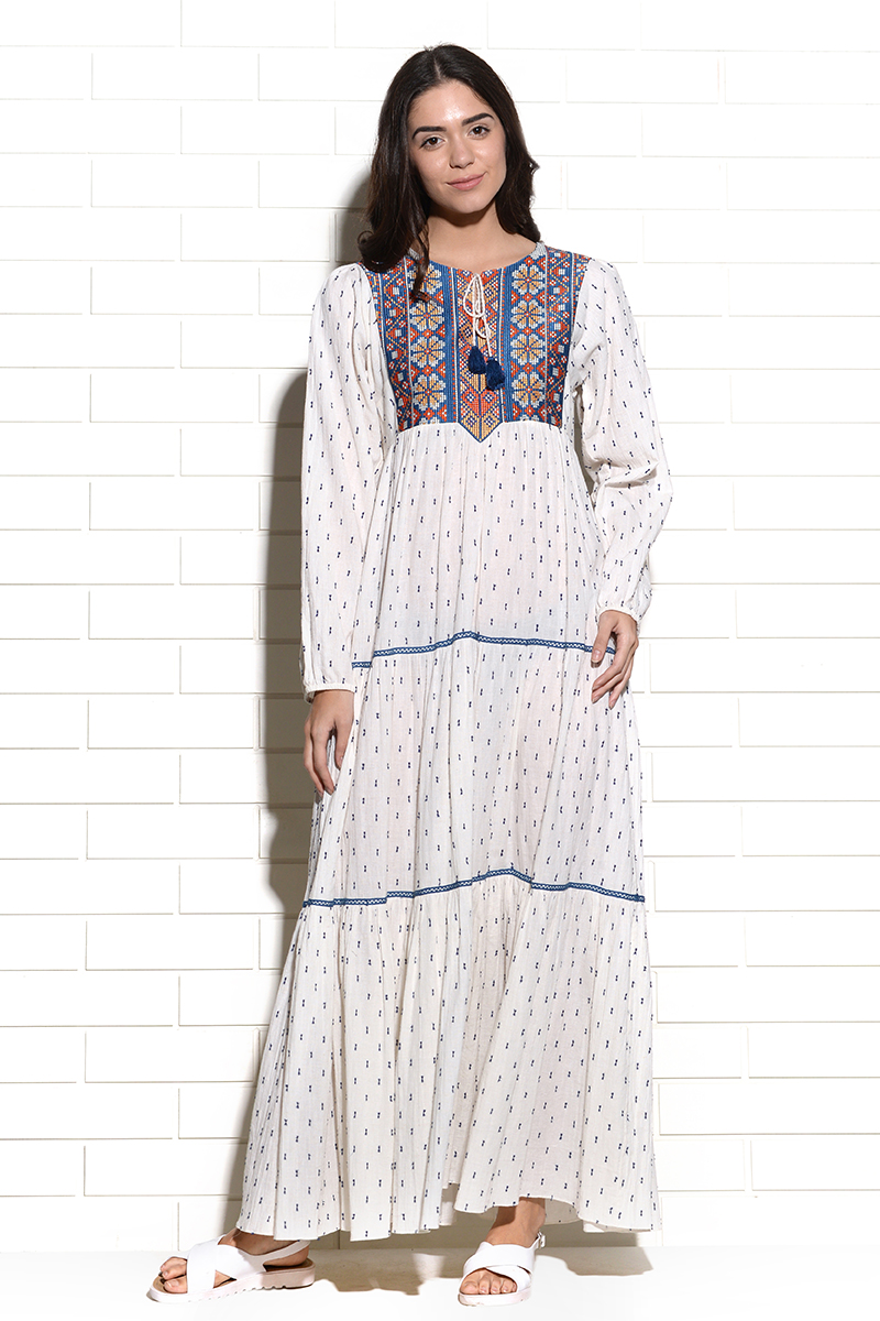 Kaladungar thread embroidery maxi Dress