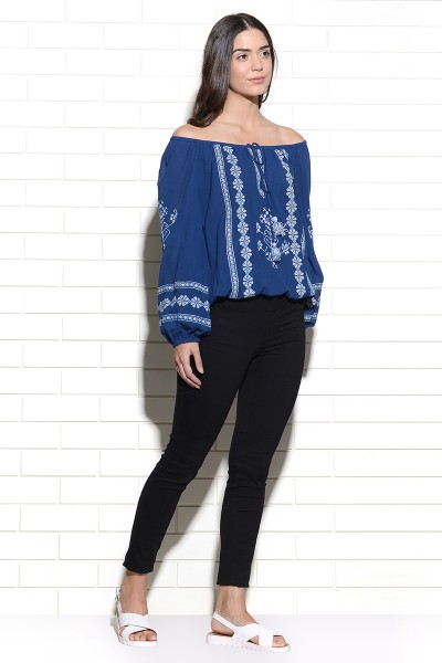 Off shoulder Zagreb embroidered top