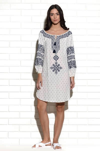 Anjar cross stitch embroidered tunic Dress