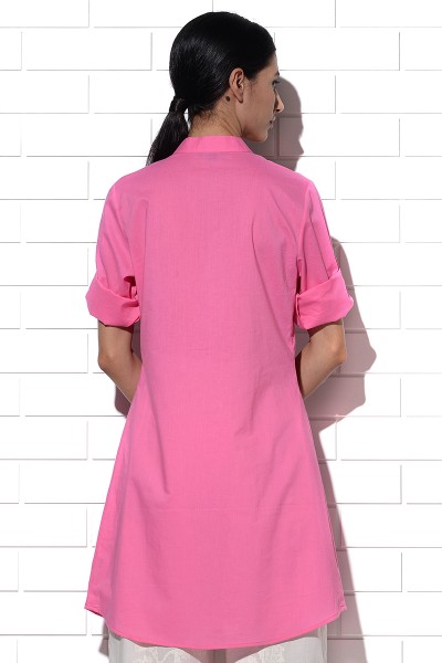 Angistri box pleat tunic in pink