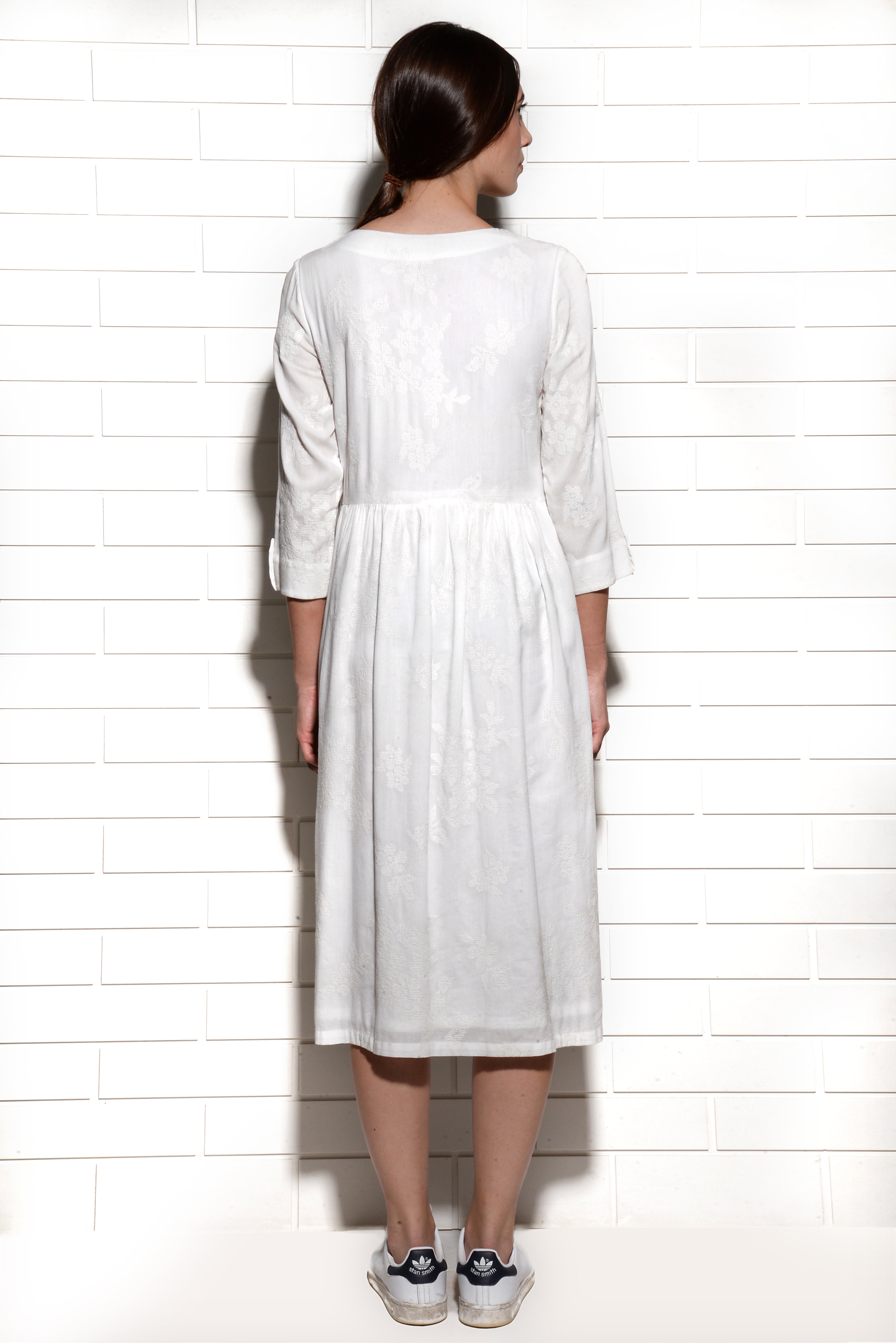 Alabaster embroidered Dress