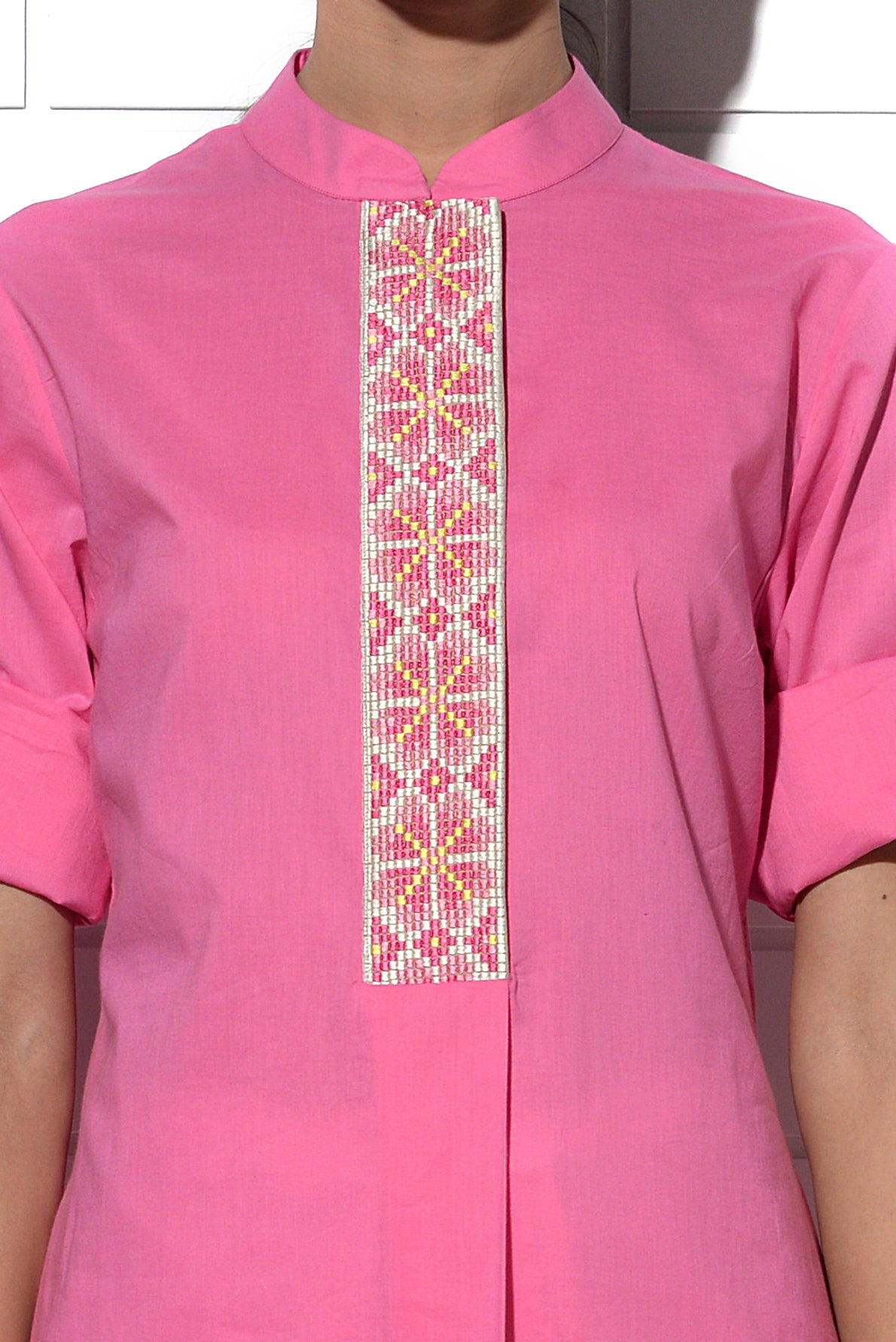 Angistri box pleat tunic in pink