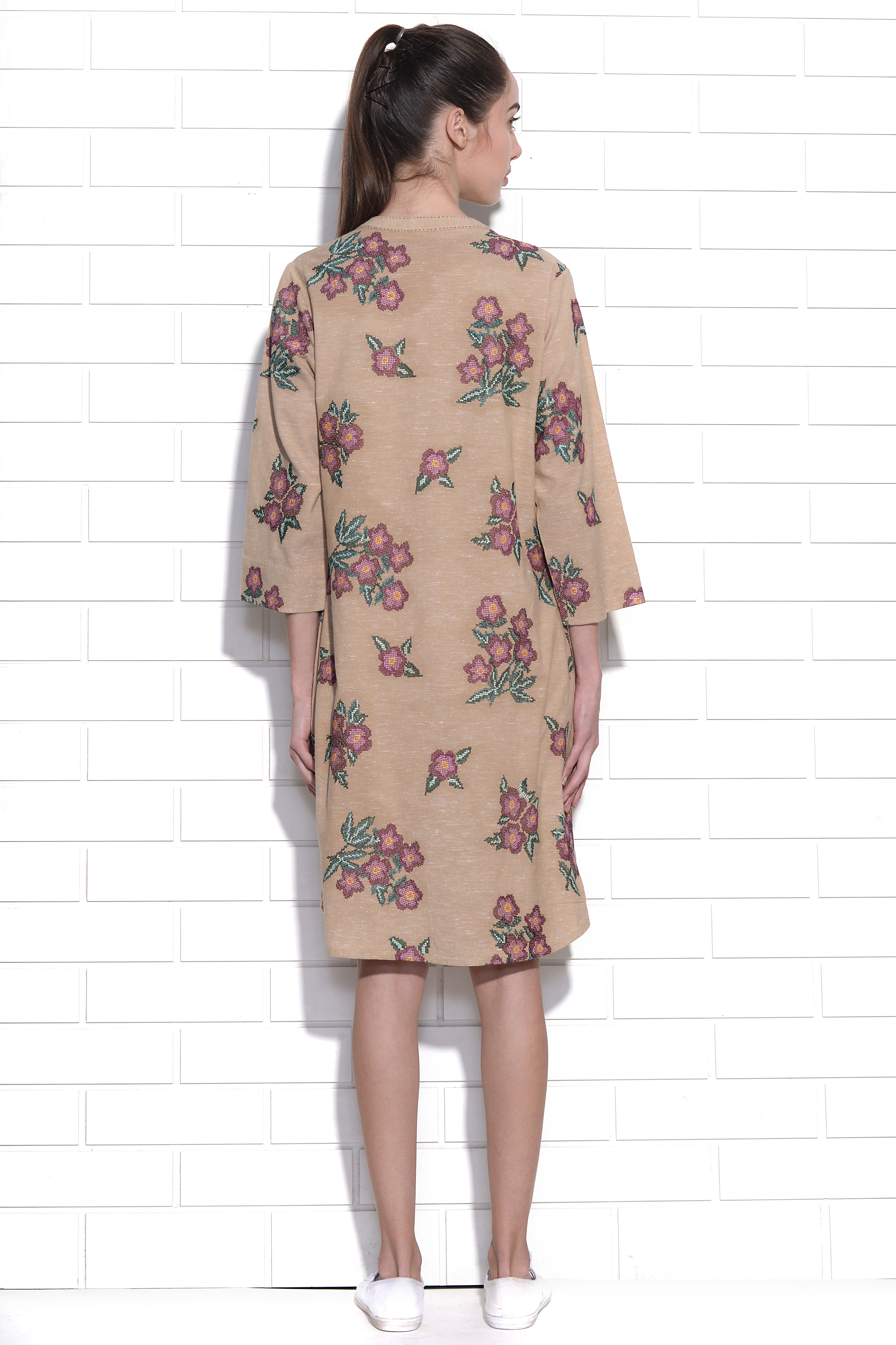 Brindleberry floral emboidery tunic dress