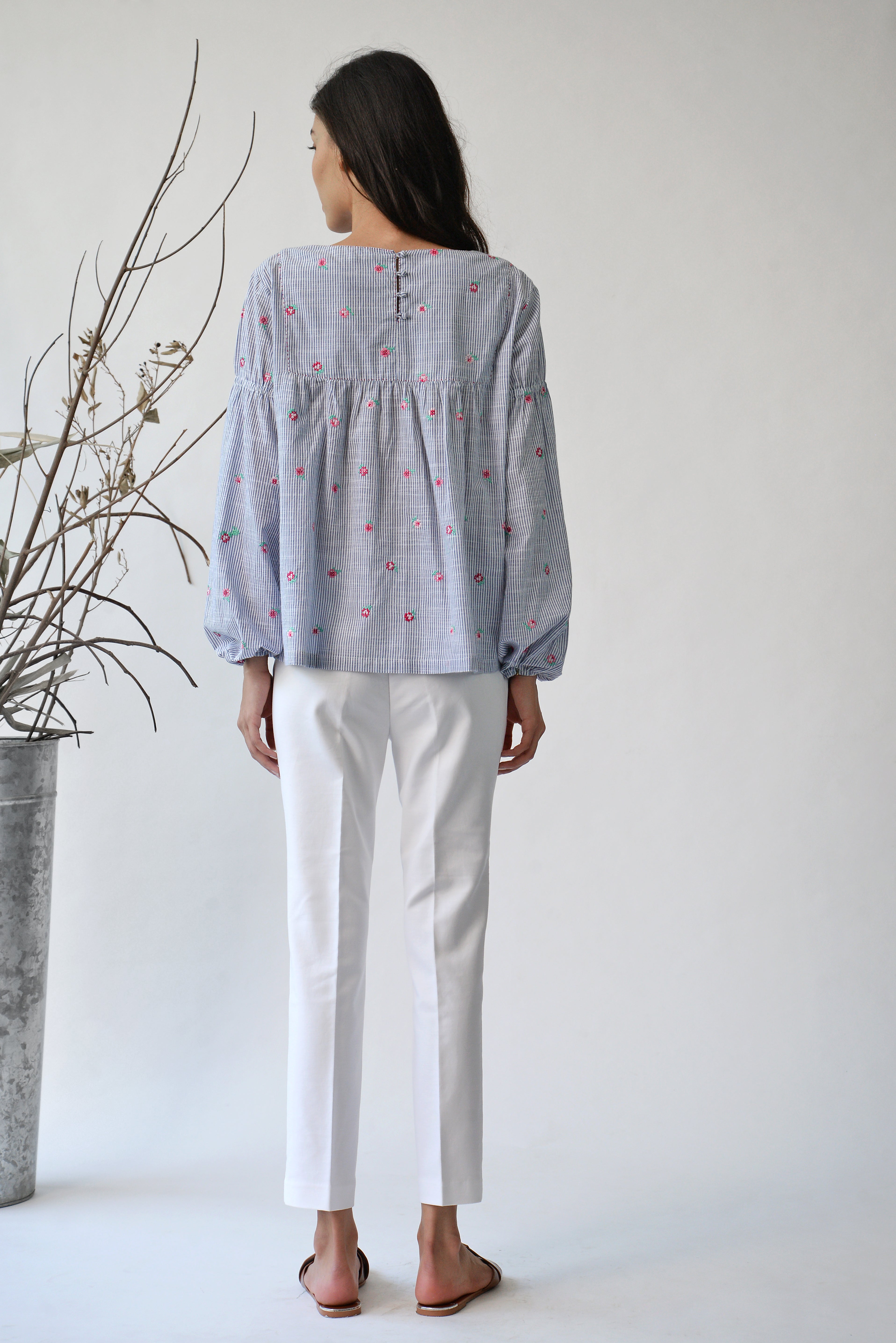 Floribunda Rose Peasant Top