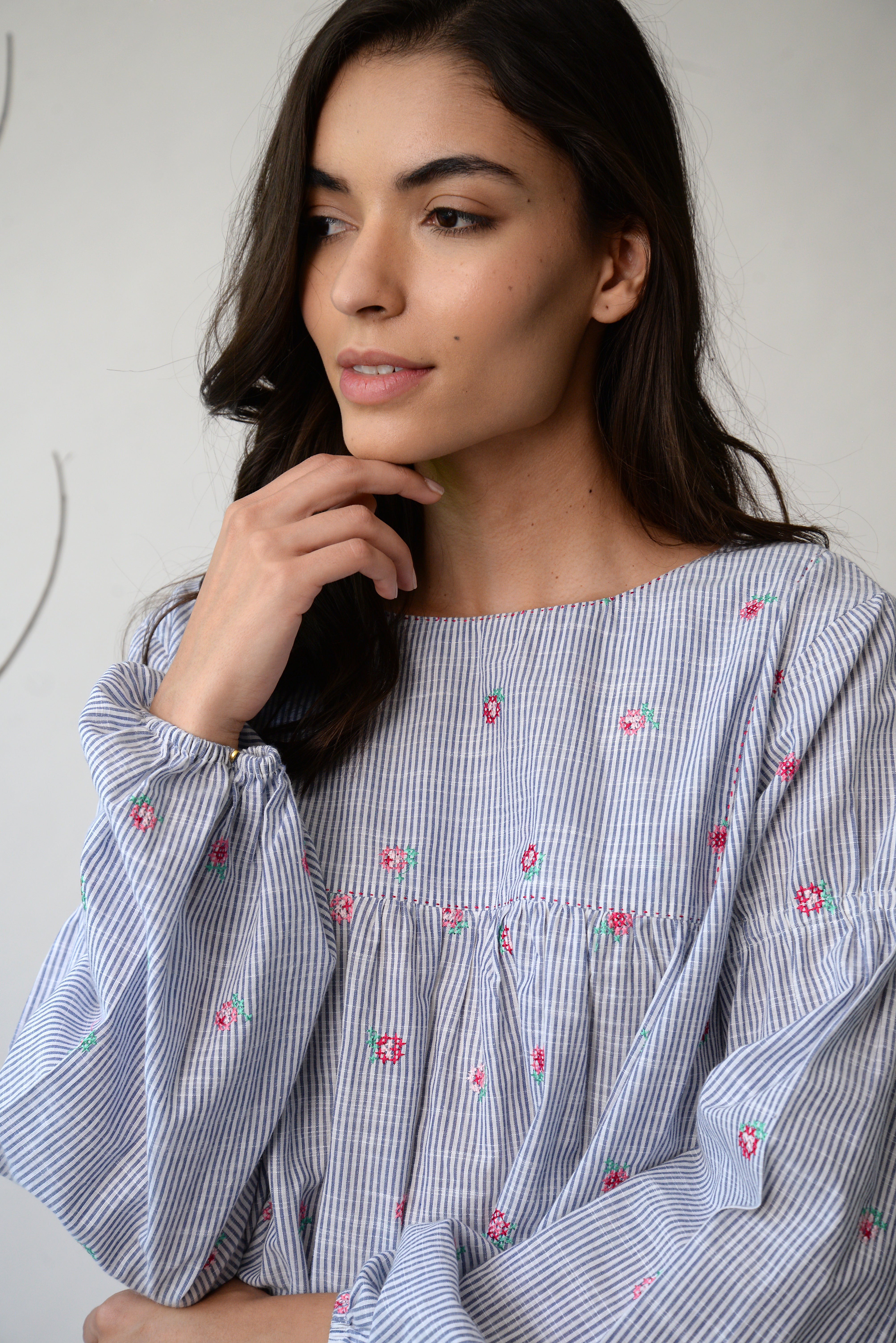 Floribunda Rose Peasant Top