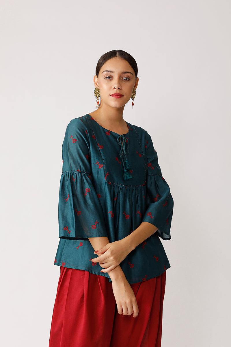 Triffis Embroidered Peasant Top