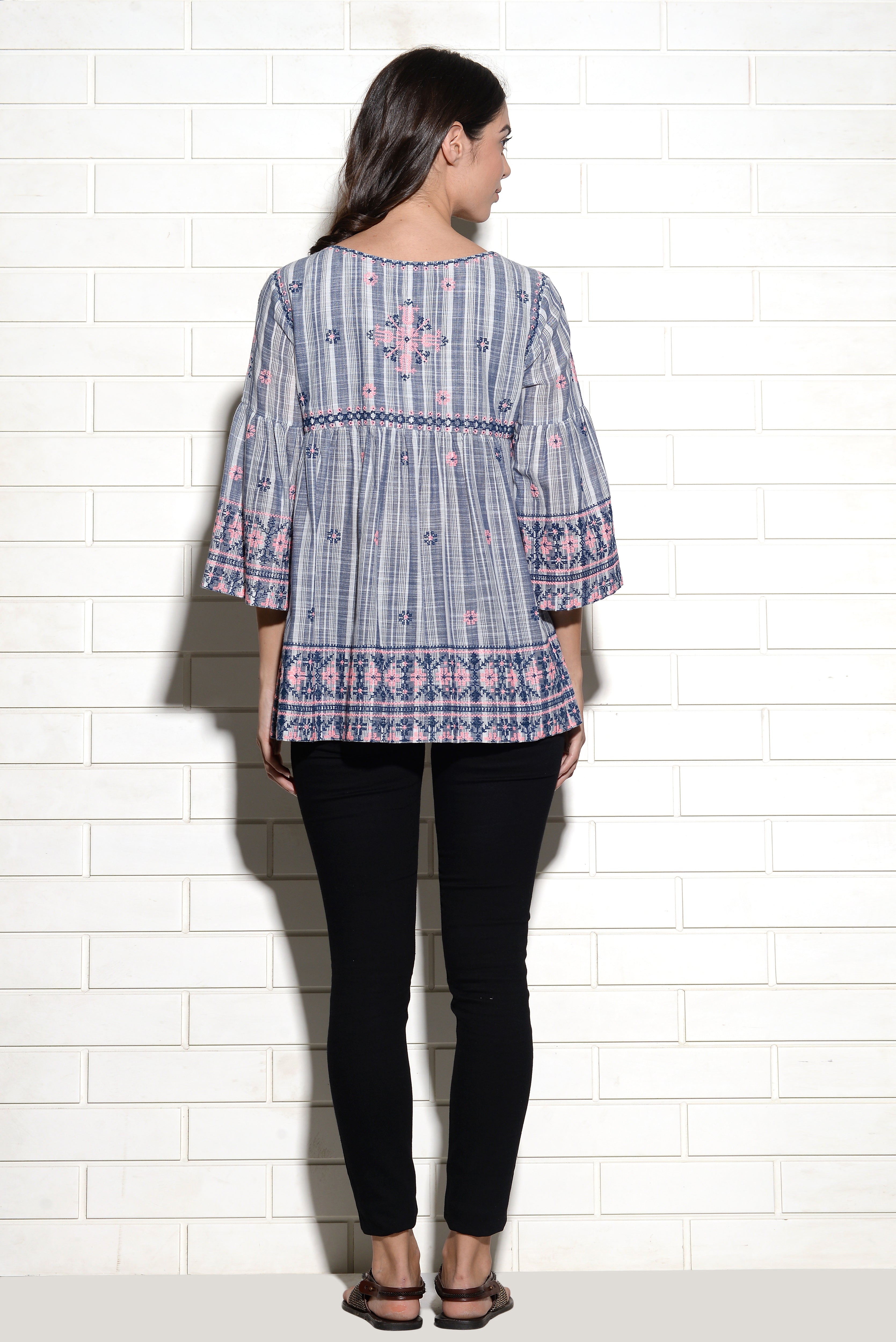 Novalja embroidered top with tassles
