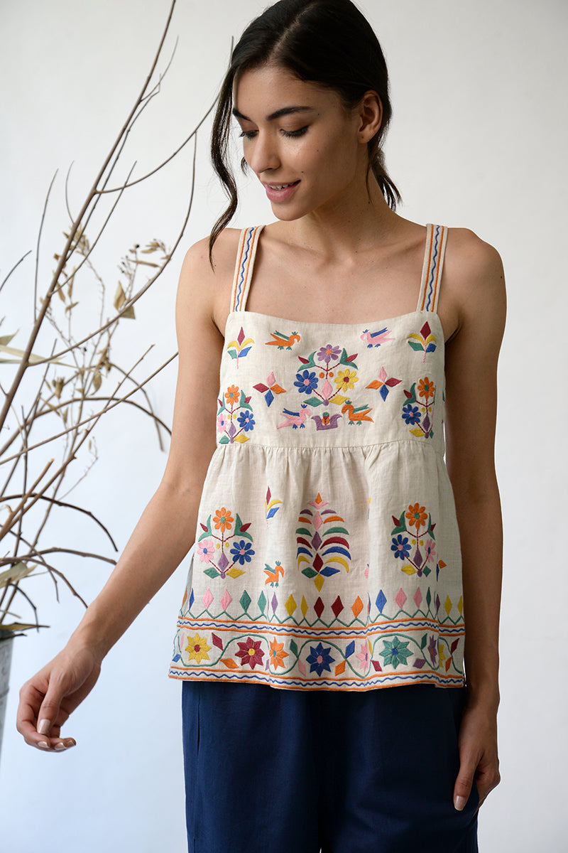 Mudra embroidered top
