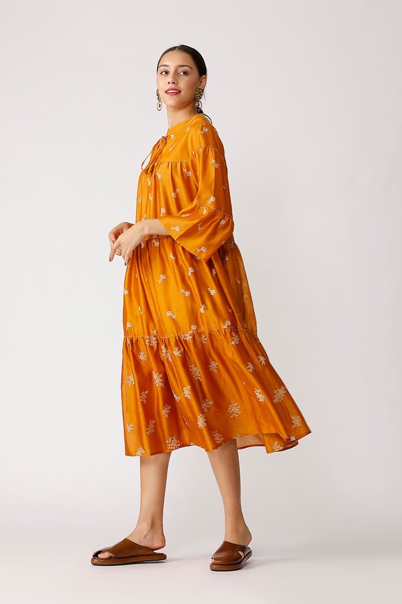 Twister Embroidered Tiered Dress