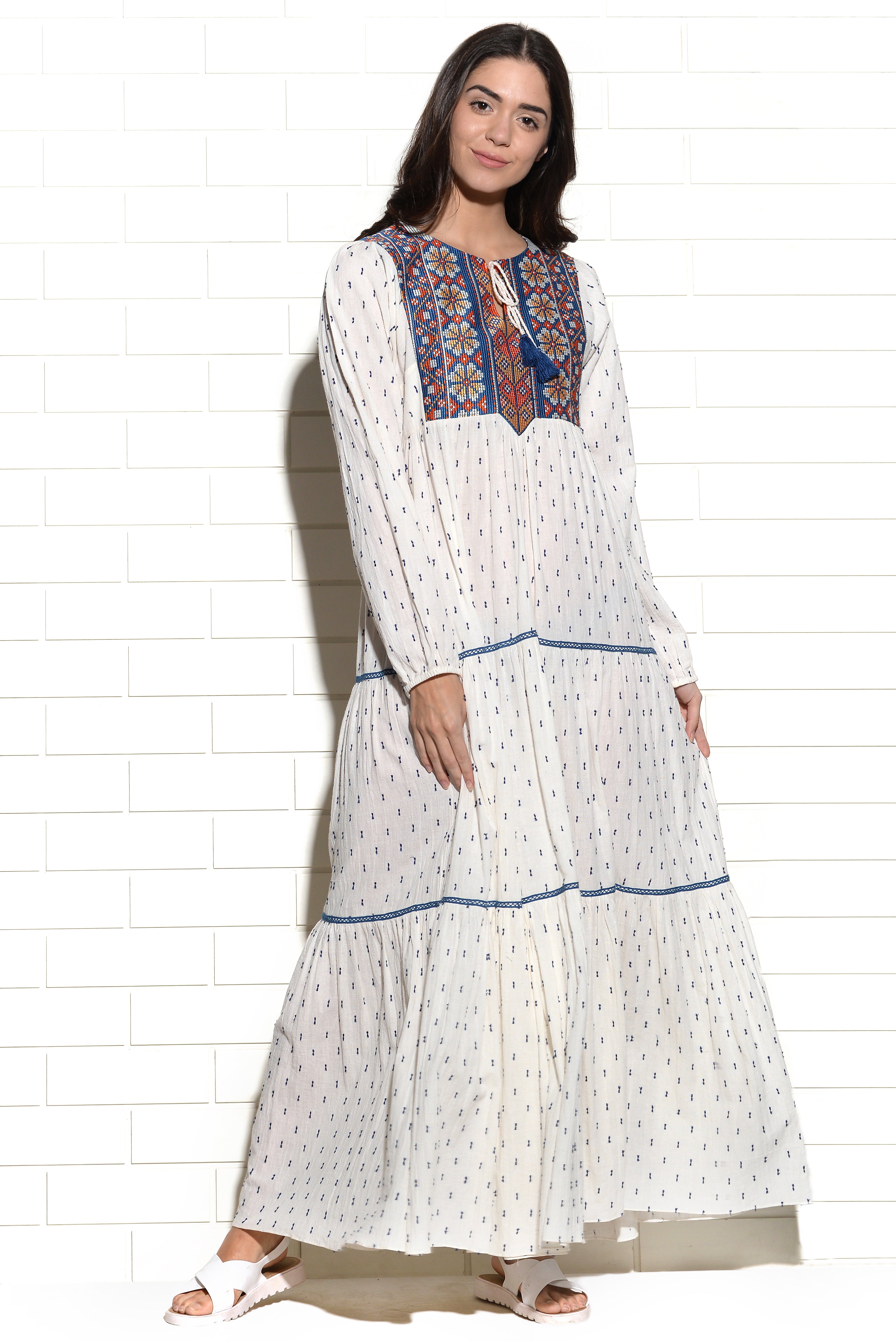 Kaladungar thread embroidery maxi Dress