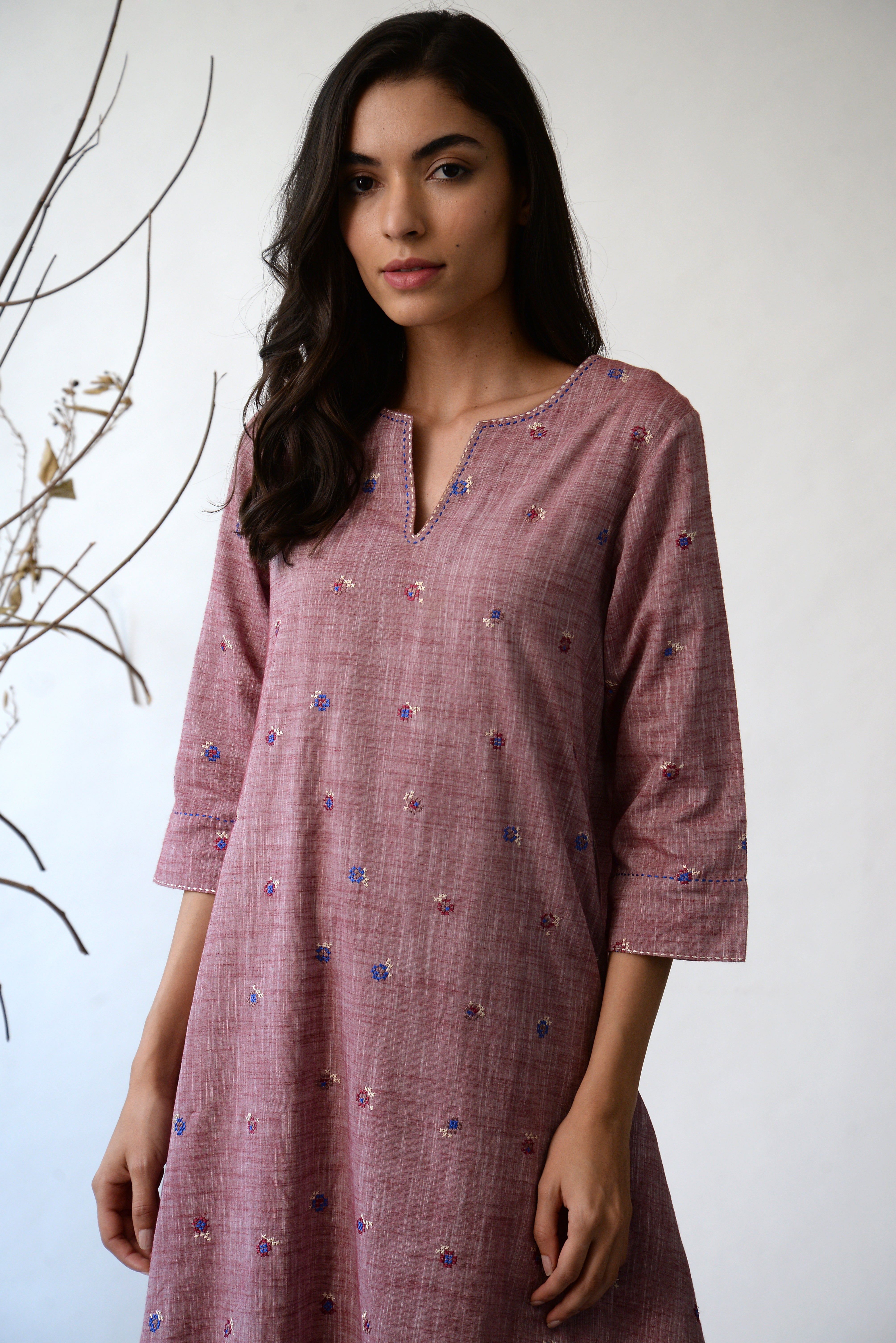 Albertine Rose Asymmetric Kurta