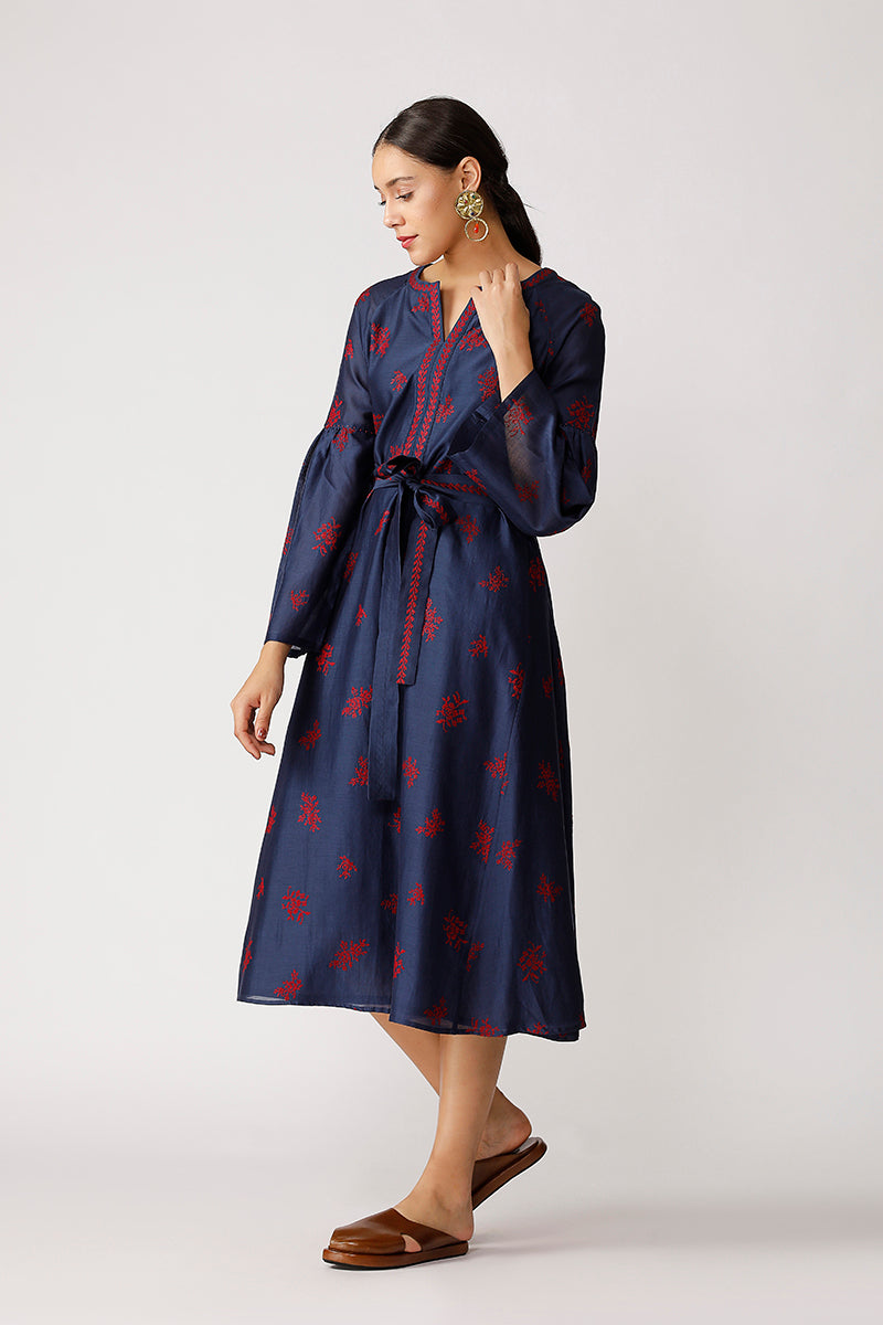 Jonah Belted Embroidered Dress