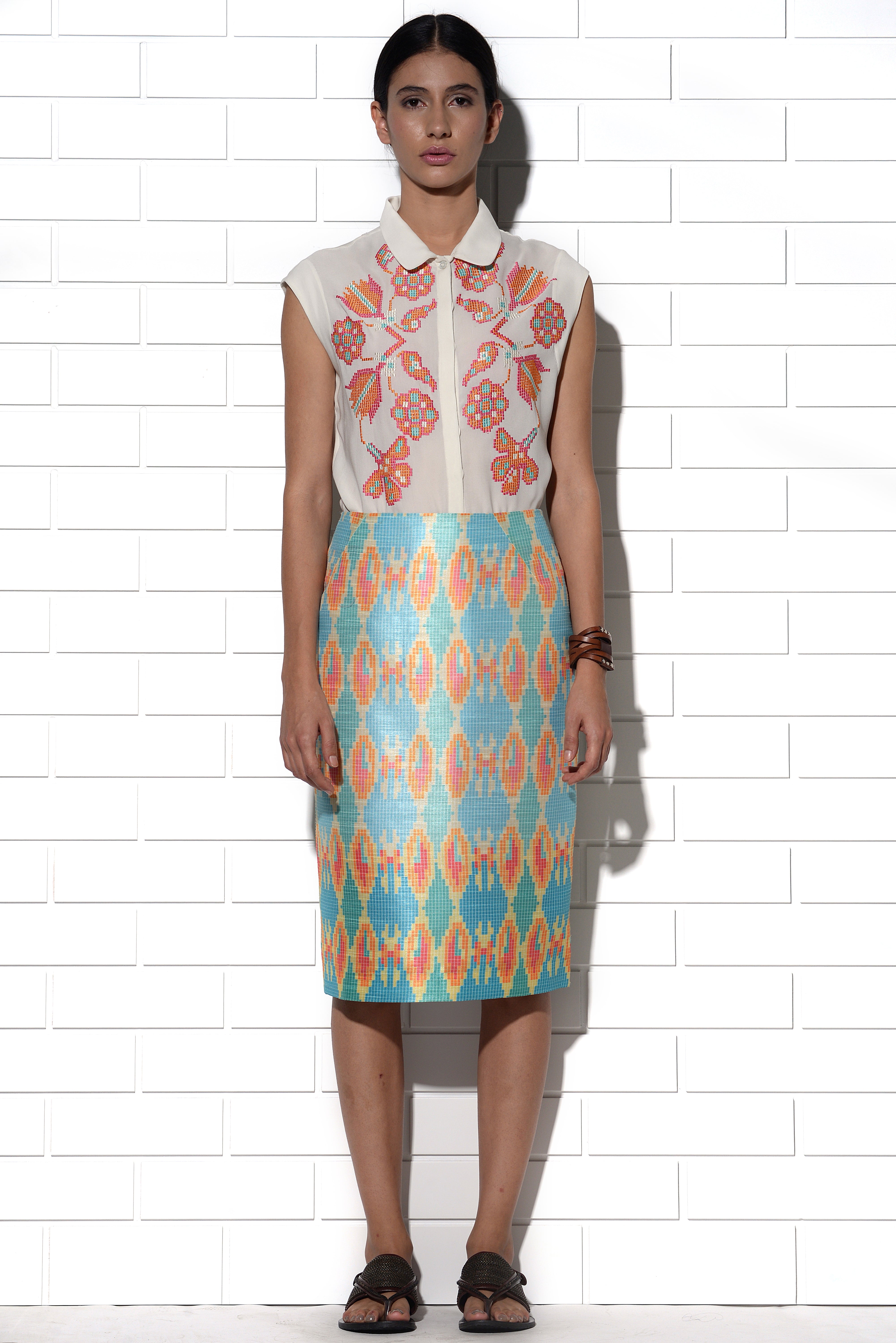 Graffiti Embroidered Top